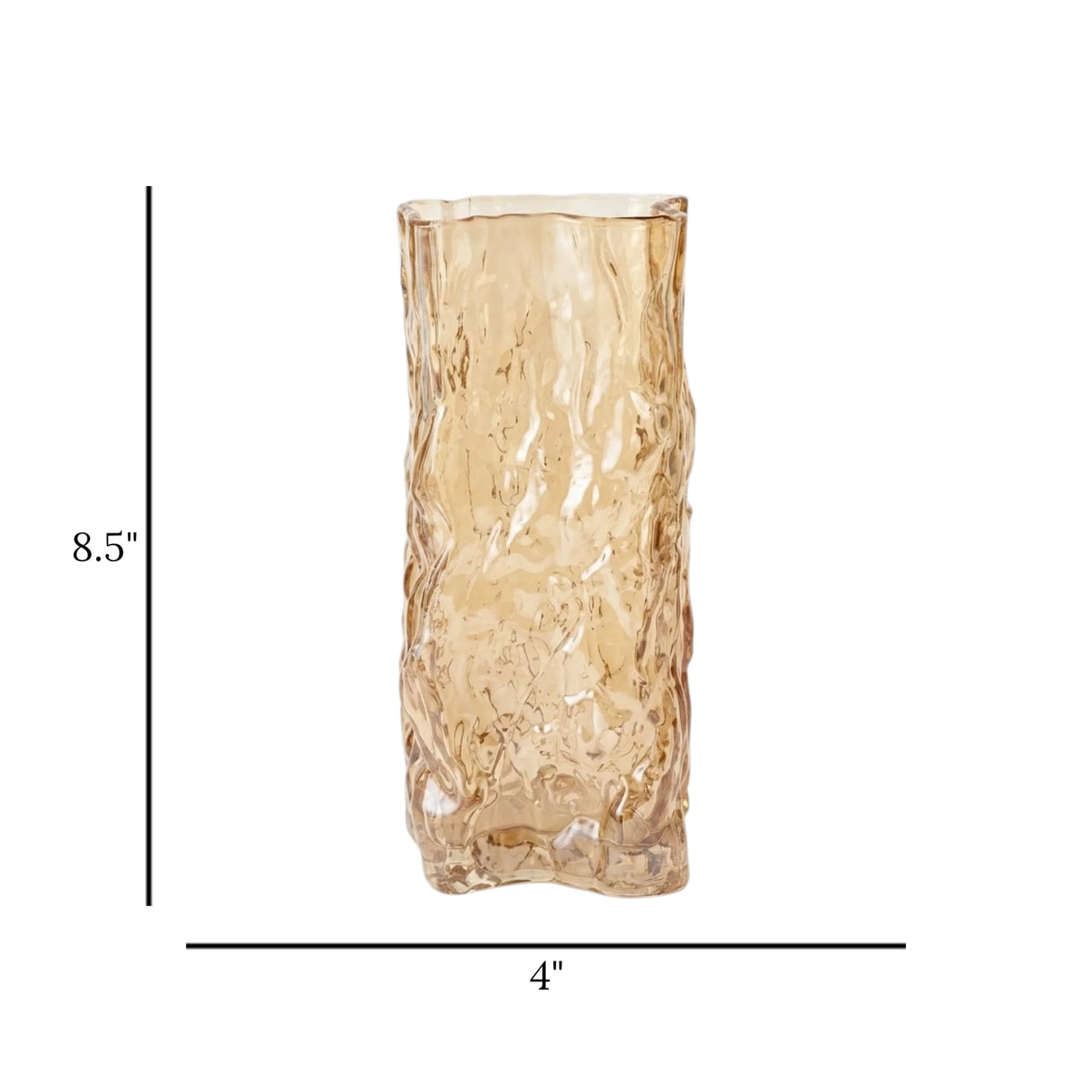 glass vase golden 8.5''x4'' china