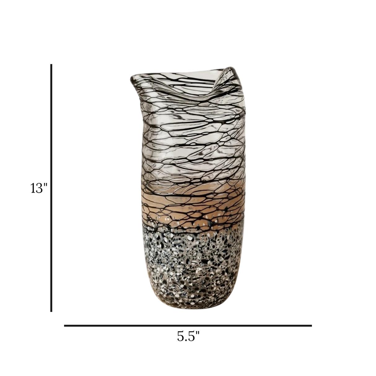 modern glass vase multi large 13''x5.5'' china