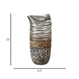 modern glass vase multi large 13''x5.5'' china