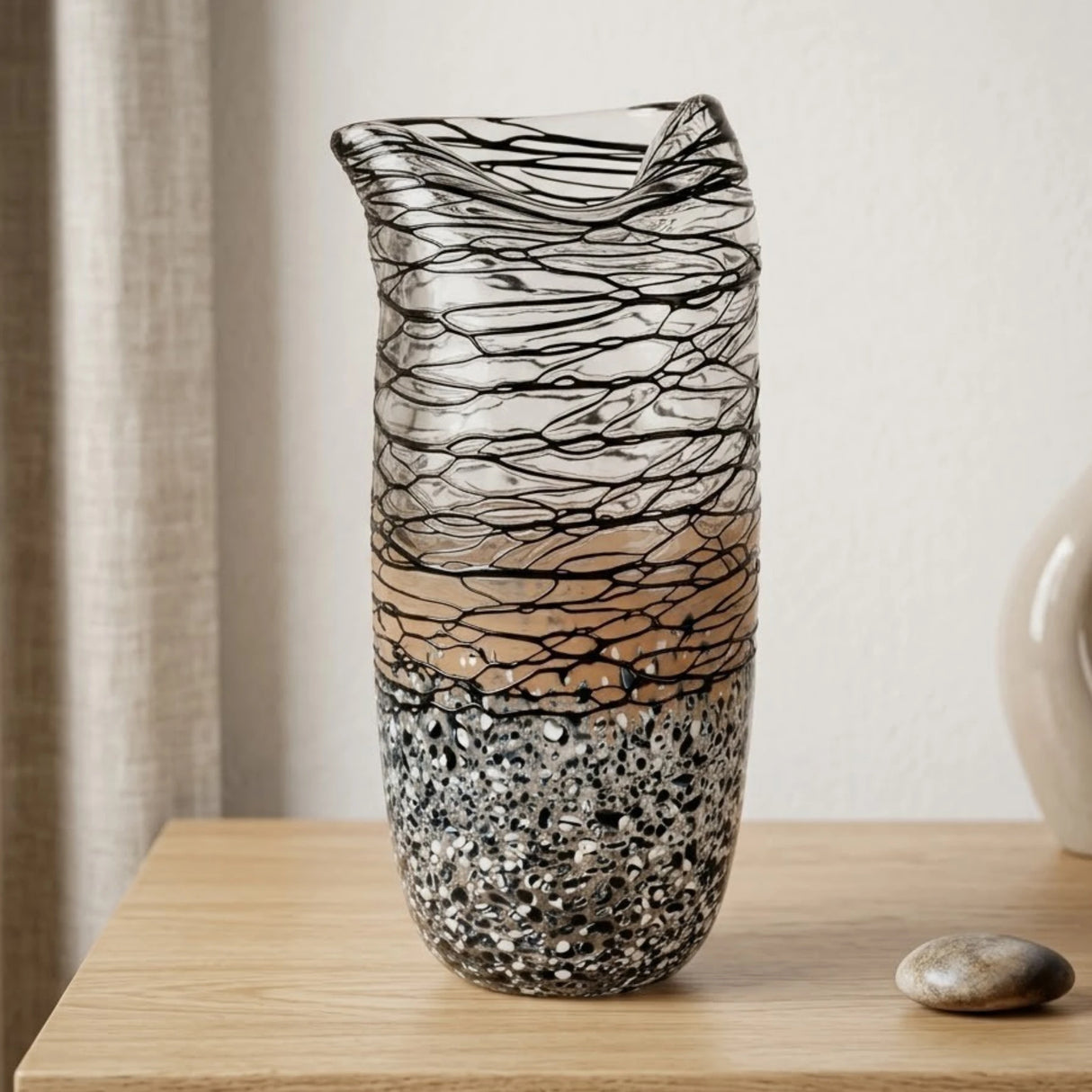 modern glass vase multi large 13''x5.5'' china