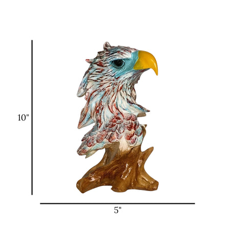 statue eagle head fiber multicolored 10''x5'' china