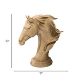 statue horse head fiber dusty 10''x9'' china
