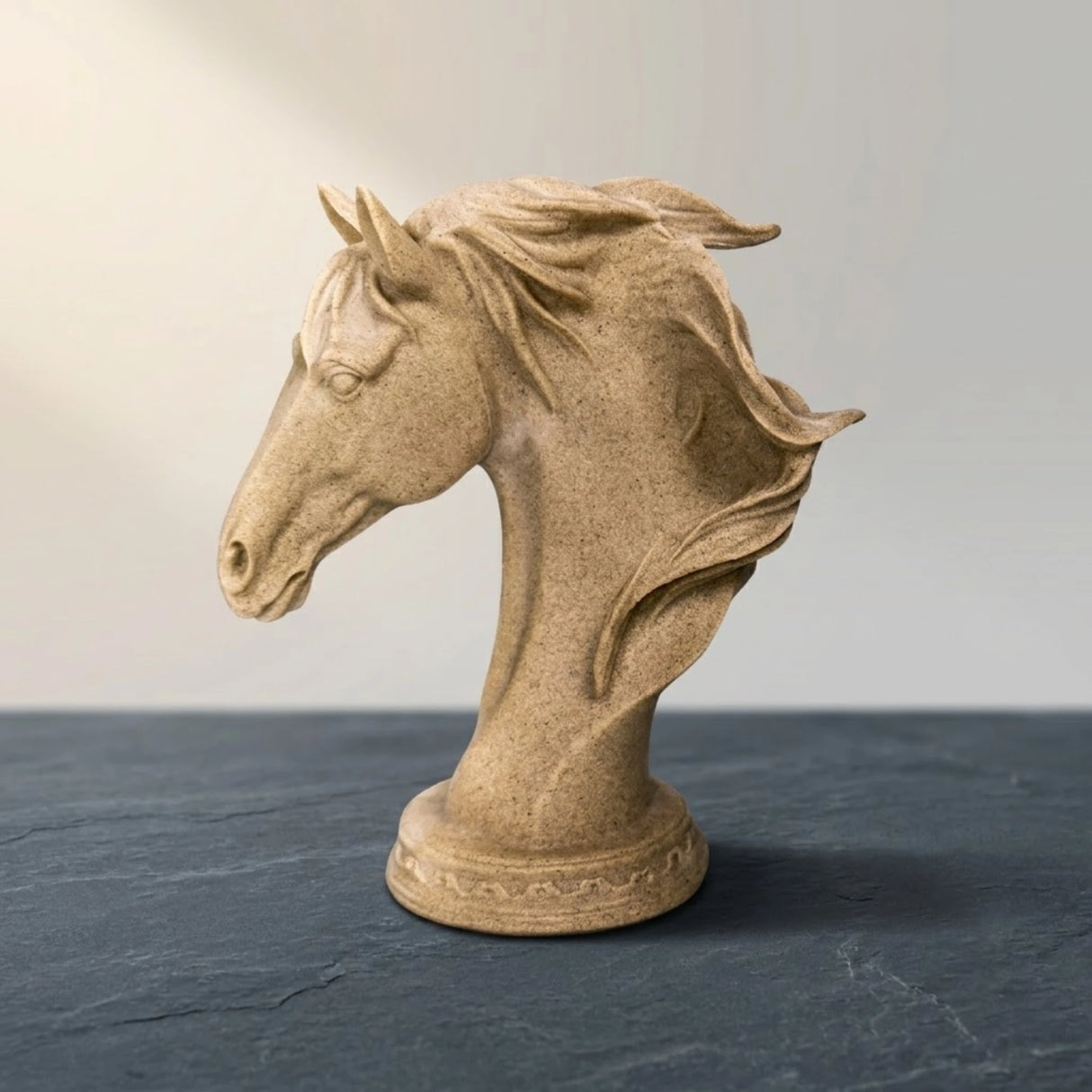 statue horse head fiber dusty 10''x9'' china