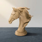 statue horse head fiber dusty 10''x9'' china