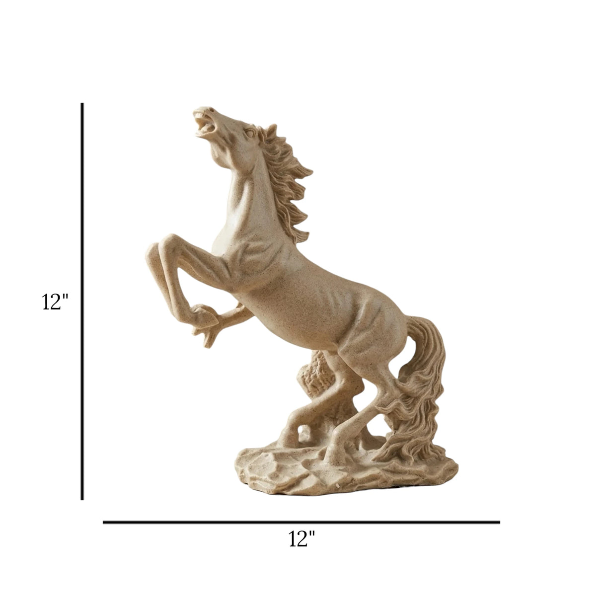 statue horse fiber dusty 12''x12'' china