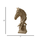 statue horse head fiber dusty 11''x7'' china