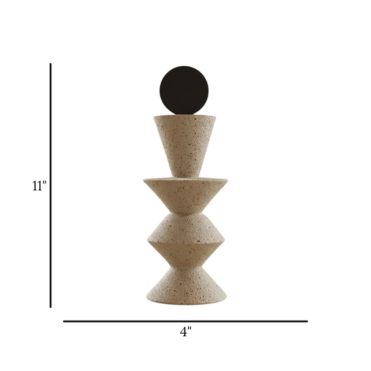 abstract geometric pillar fiber dusty 11"x4" china