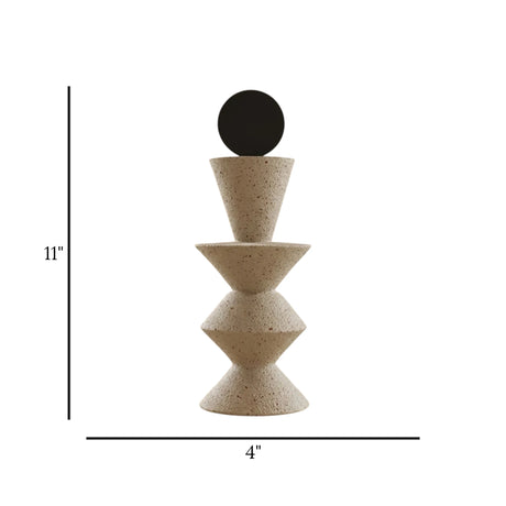 abstract geometric pillar fiber dusty 11"x4" china