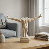 sculpture saluting man fiber dusty 9"x12" china