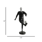 statue man hold football fiber black 12"x7.5" china