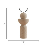 sculpture pillar with arch fiber white 11"x4" china