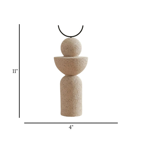 sculpture pillar with arch fiber white 11"x4" china
