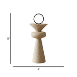 sculpture pillar with ring fiber dusty 11"x4" china