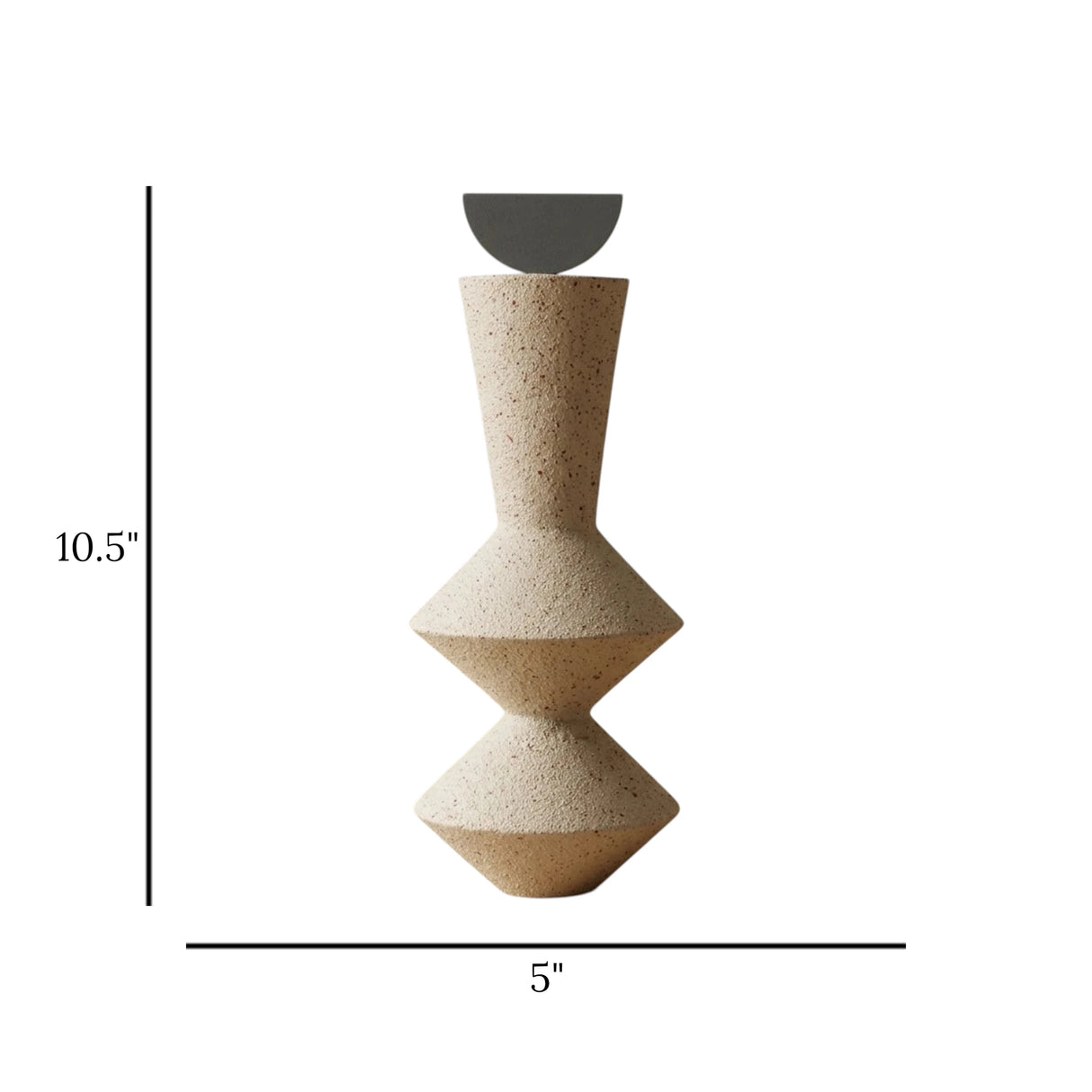 sculpture pillar with half moon dusty 10.5"x5" china