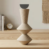 sculpture pillar with half moon dusty 10.5"x5" china