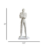 sculpture of mosaic man white 21"x8.5" china