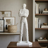 sculpture of mosaic man white 21"x8.5" china