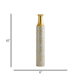 metal floor vase golden & grey large 42"x6" china