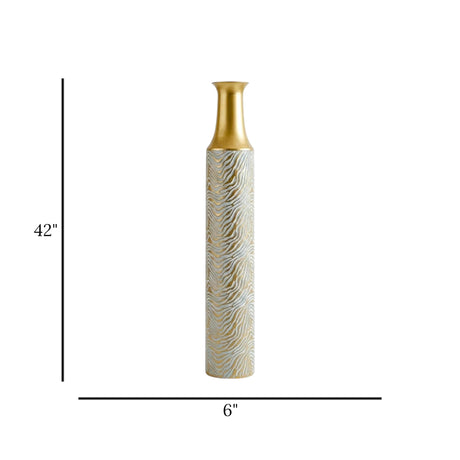 metal floor vase golden & grey large 42"x6" china