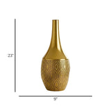 metal floor vase net golden medium 23"x9" china