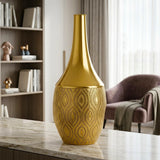 metal floor vase net golden medium 23"x9" china