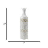 metal floor vase net flower white medium 27"x7" china