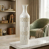 metal floor vase net flower white medium 27"x7" china