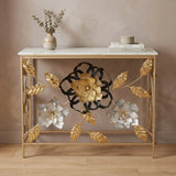 metal cansole table marble white flower 31.5''x38'' china
