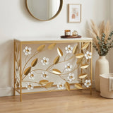 metal cansole table marble white flower 30.5''x39'' china