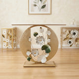 metal cansole table marble white flower round 31.5''x39'' china