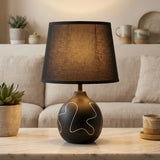 ceramic table lamp black 14"x9" china