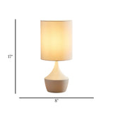 metal table lamp cylindrical white 17''x8'' china