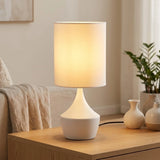 metal table lamp cylindrical white 17''x8'' china