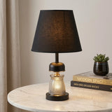 metal table lamp glass black 17''x9.5'' china