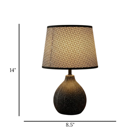 ceramic table lamp lines black 14''x8.5'' china