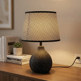 ceramic table lamp lines black 14''x8.5'' china