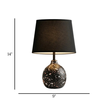 ceramic table lamp black 14"x9" china
