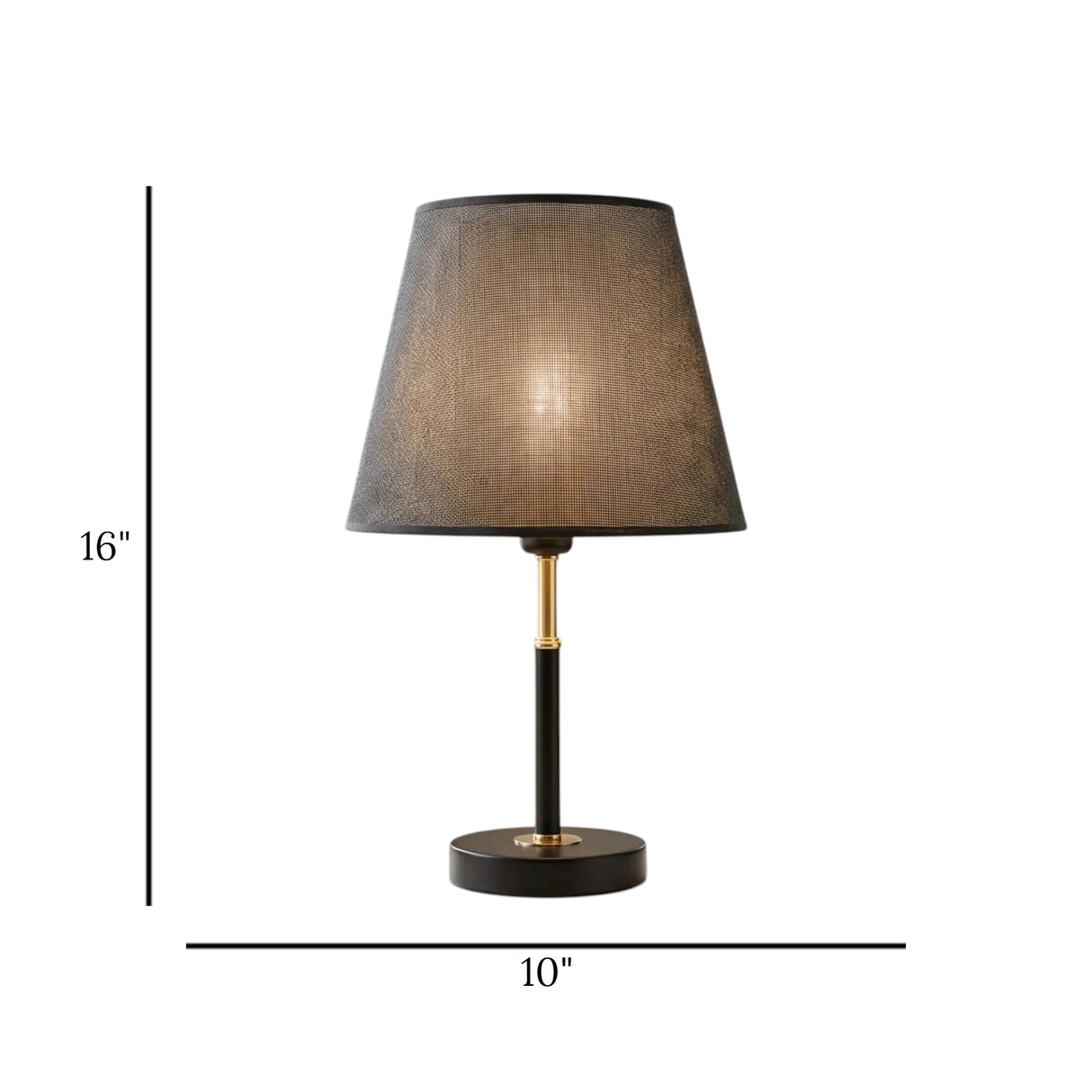 metal table lamp black 16"x10" china