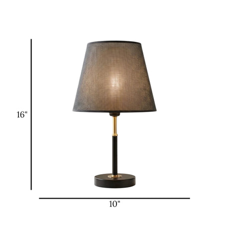 metal table lamp black 16"x10" china
