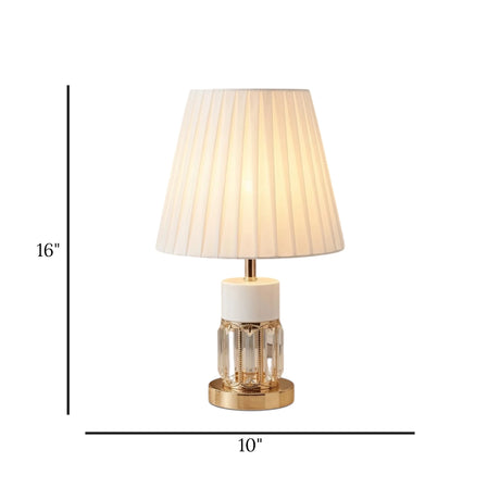 metal table lamp acrylic white & golden 16''x10'' china