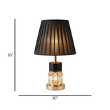 metal table lamp acrylic black & golden 16''x10'' china