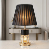 metal table lamp acrylic black & golden 16''x10'' china
