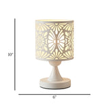 metal table lamp flower white 10''x6'' china