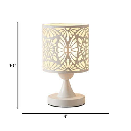 metal table lamp flower white 10''x6'' china