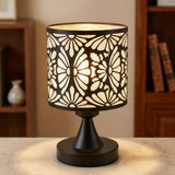 metal table lamp flower black 10''x6'' china