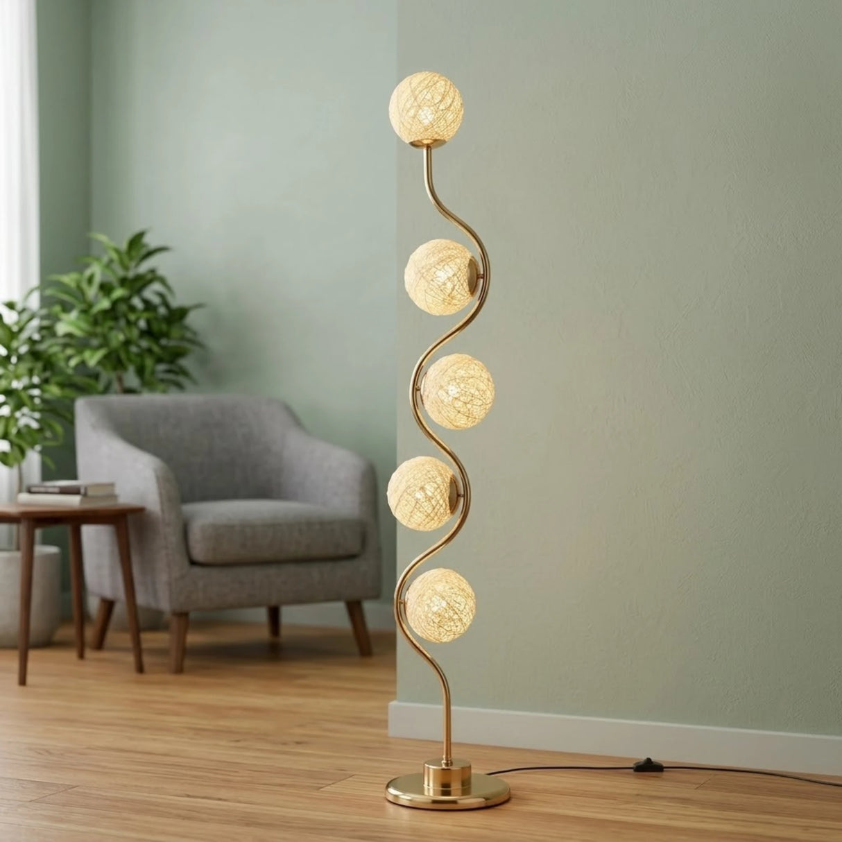metal floor lamp 5 globe 59''x11'' china