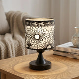 metal table lamp hollow black 10"x6" china