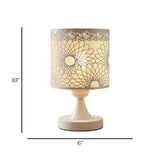 metal table lamp hollow white 10"x6" china