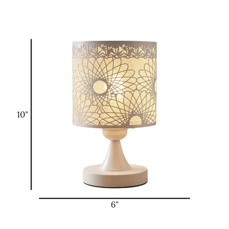 metal table lamp hollow white 10"x6" china