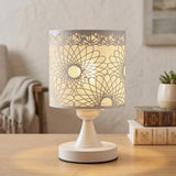 metal table lamp hollow white 10"x6" china